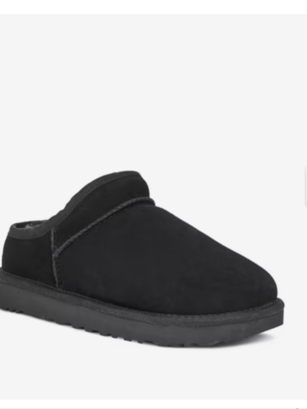 UGG Black Sheepskin-Lined Classic Slippers Size 7